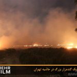 آتش‌سوزی یک گندم‌زار بزرگ در حاشیه تهران